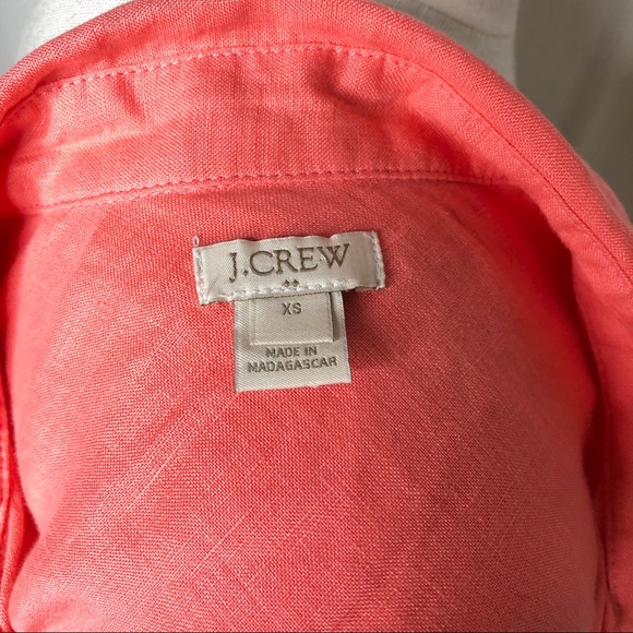 J. Crew Factory oversized linen top, peach/coral - Picture 5 of 6